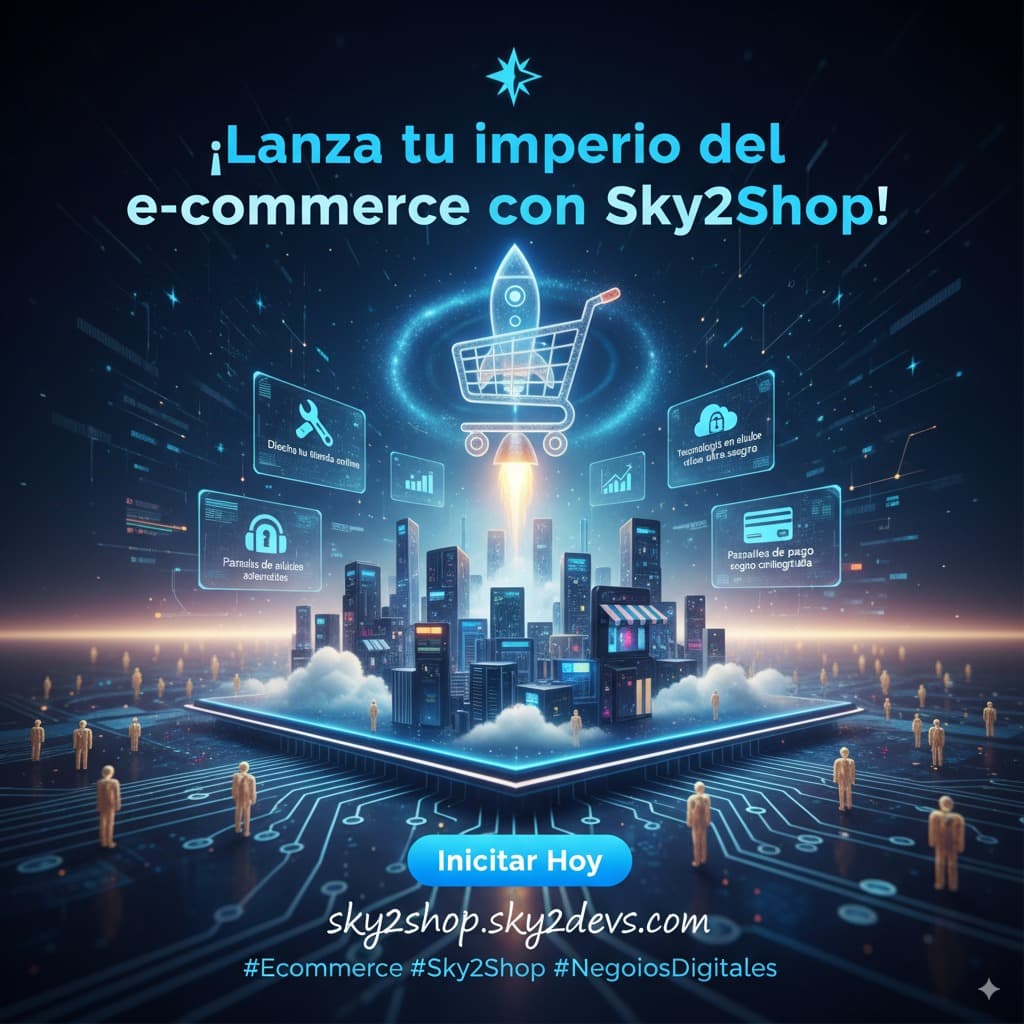 Vista de bienvenida de Sky2Shop